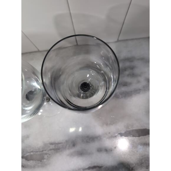 Denby Handmade Red Wine Glasses Set, Jet Black Confetti Stems, Set of 2, Elegant - Picture 6 of 9